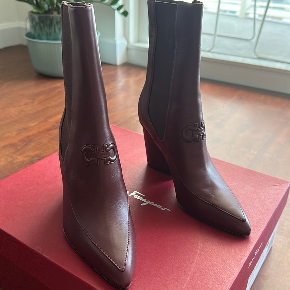 Ferragamo Nebbiolo Calf Leather Boots